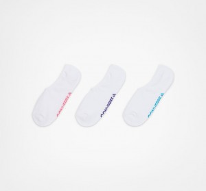 Converse 3-Pack Wordmark Cushion No-Show Socks Wit | 032975UGX