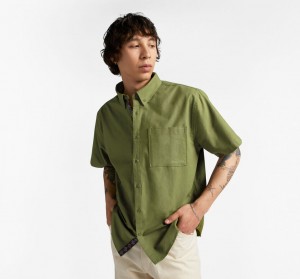 Converse Basic Woven Kort Sleeve Shirt Groen | 271938QRB