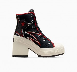 Converse Chuck 70 De Luxe Heel Moto Zwart Rood | 935182OIM