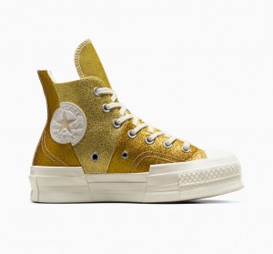 Converse Chuck 70 Plus Glitter Wit Donkergoud | 804215HOL