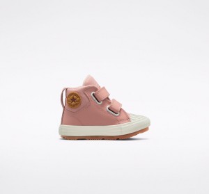 Converse Chuck Taylor All Star Berkshire Boot Easy-On Leren Roze Roze | 593810CMY