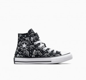 Converse Chuck Taylor All Star Easy-On Dinos Zwart Wit Wit | 751026WUH