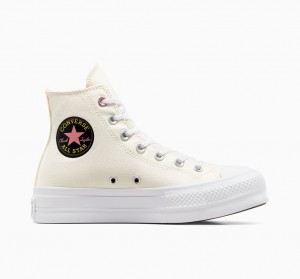 Converse Chuck Taylor All Star Lift Platform Alchemy Embroidery Zwart Roze | 164572XNV