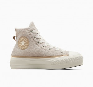 Converse Chuck Taylor All Star Lift Platform Faux Mohair Egret / Epic Dune / Egret | 813507CHW