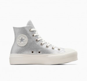 Converse Chuck Taylor All Star Lift Platform Glitter Zilver | 862051ARV