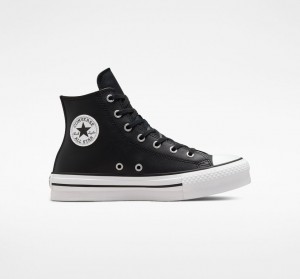 Converse Chuck Taylor All Star Lift Platform Leren Zwart Wit | 214397OJK