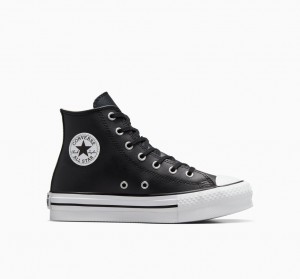 Converse Chuck Taylor All Star Lift Platform Leren Zwart Wit | 693725IPK