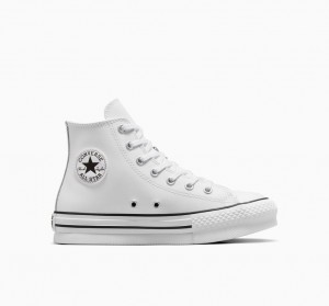 Converse Chuck Taylor All Star Lift Platform Leren Wit Zwart | 365847AZB