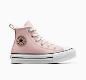 Converse Chuck Taylor All Star Lift Platform Leren & Faux Fur Roze Wit Zwart | 412063VHN