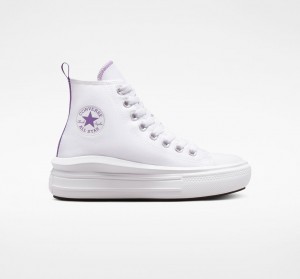 Converse Chuck Taylor All Star Move Platform Wit Paars Wit | 786123CEP