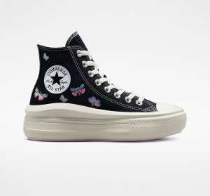 Converse Chuck Taylor All Star Move Platform Butterfly Wings Zwart Roze | 806514XJG