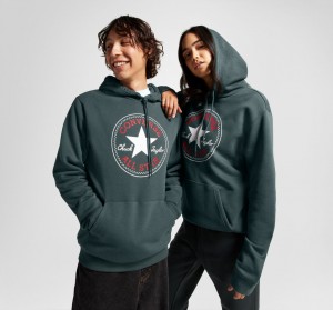 Converse Converse Go-To All Star Patch Standard-Fit Fleece Pullover Hoodie Groen | 469378WIF