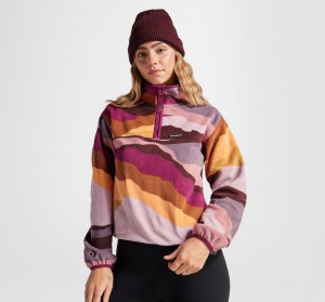 Converse Counter Climate Polar Fleece Abstract Half-Zip Popover Phantom Violet Multi | 835067ISX