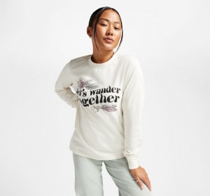 Converse Let's Wander Together Long Sleeve T-Shirt Egret | 210697FRU