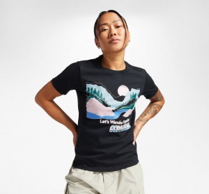 Converse Outdoor Art T-Shirt Zwart | 450298VLY