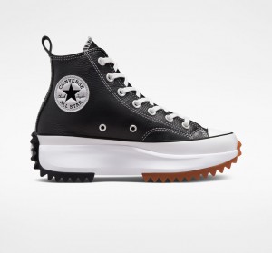 Converse Run Star Hike Platform Foundational Leren Zwart Wit | 018965PTI