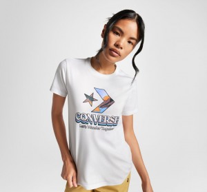 Converse Star Chevron Mountain Grafische T-Shirt Wit | 294861ZRI