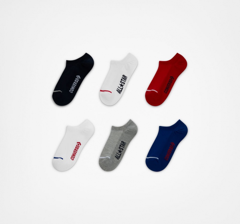 Converse 6-Pack Wordmark No-Show Socks Obsidian | 874062MJK