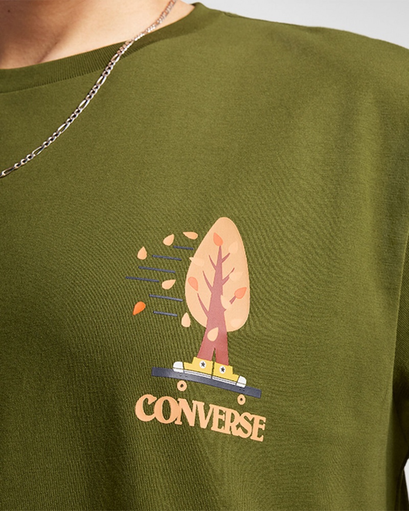 Converse All Star Tree T-shirt Groen | 490863SAE