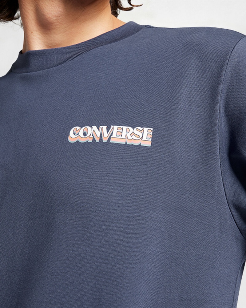 Converse All Star Winter Chill Long-Sleeve T-Shirt Blauw | 581702SKG