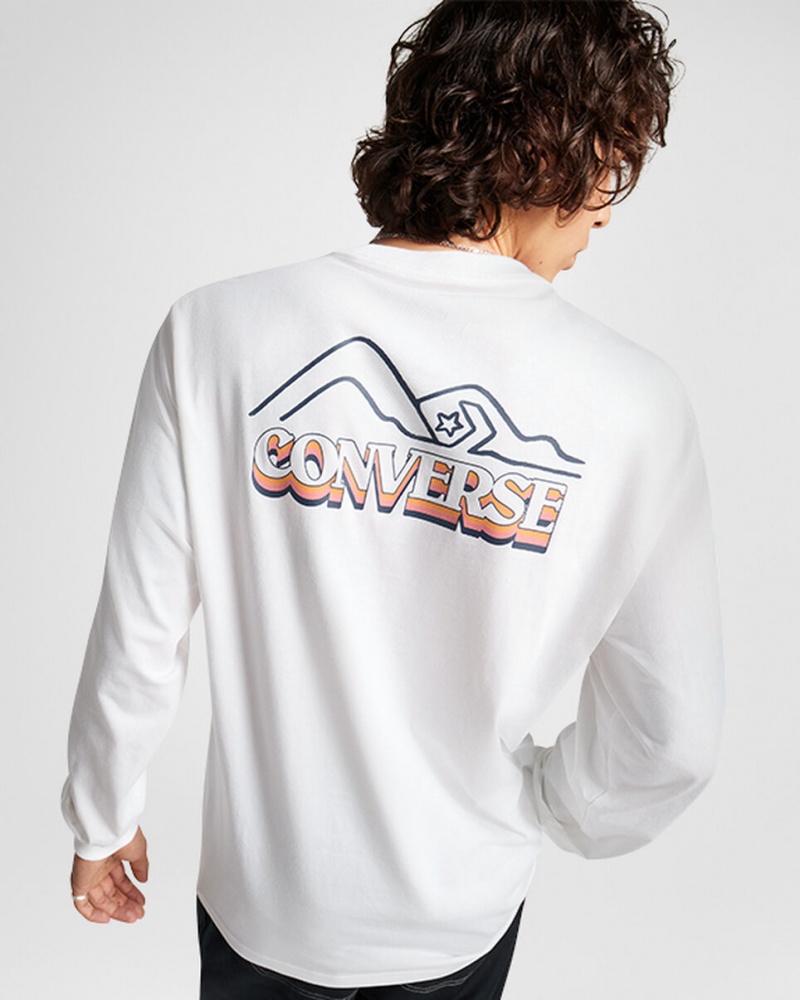 Converse All Star Winter Chill Long-Sleeve T-Shirt Wit | 290381FQT