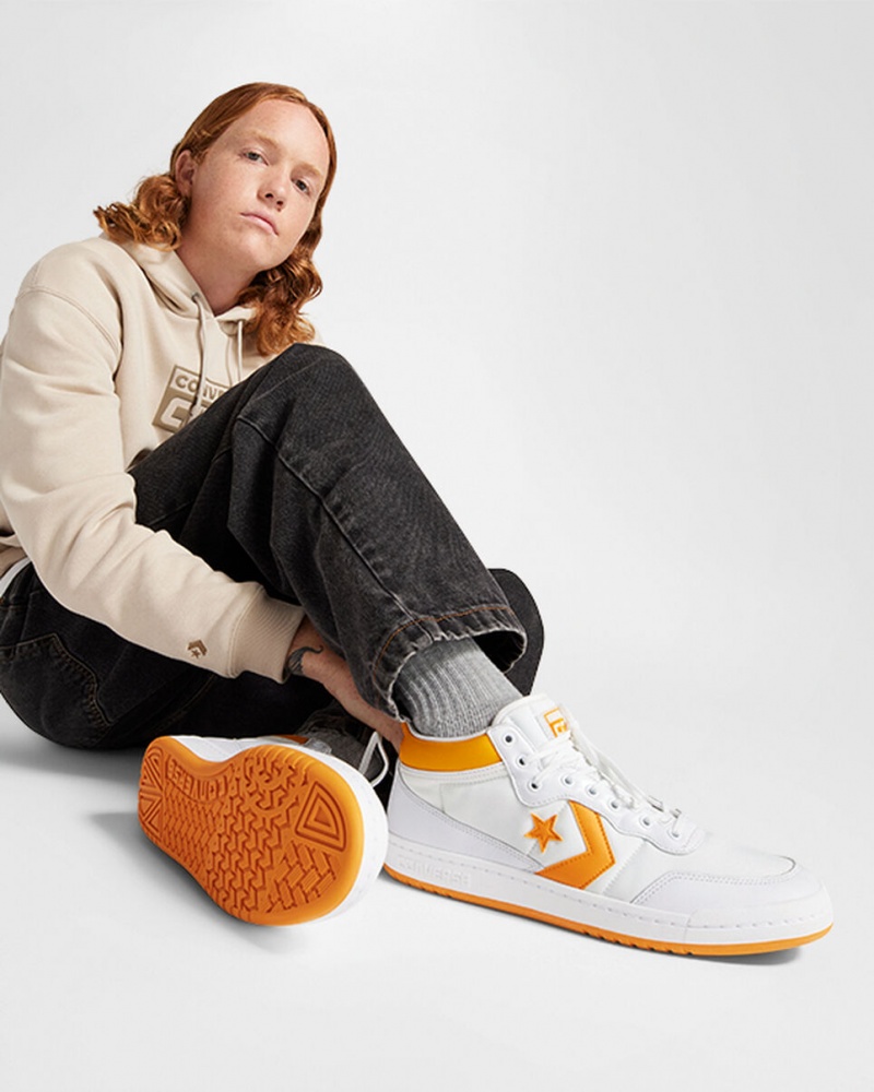 Converse CONS Fastbreak Pro Leren Wit Lichtgeel Wit | 562937SKT