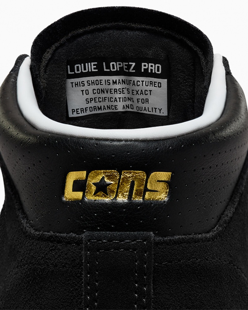 Converse CONS Louie Lopez Pro Mid Zwart Zwart Wit | 189207UNV