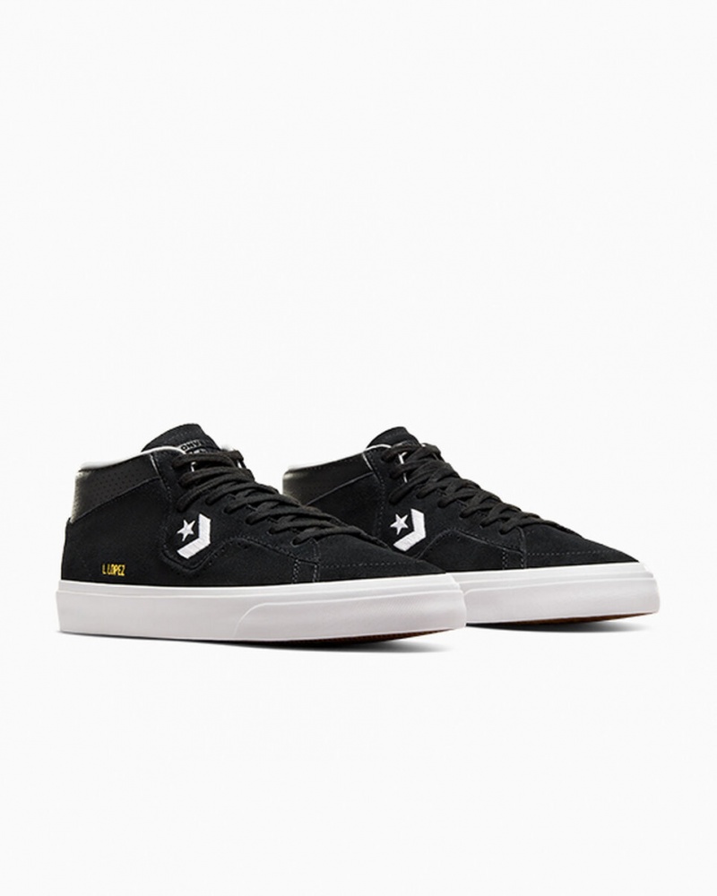 Converse CONS Louie Lopez Pro Mid Zwart Zwart Wit | 189207UNV