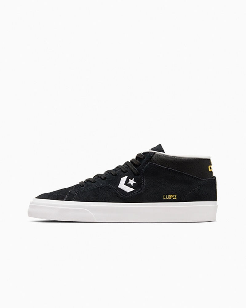 Converse CONS Louie Lopez Pro Mid Zwart Zwart Wit | 713269WMD