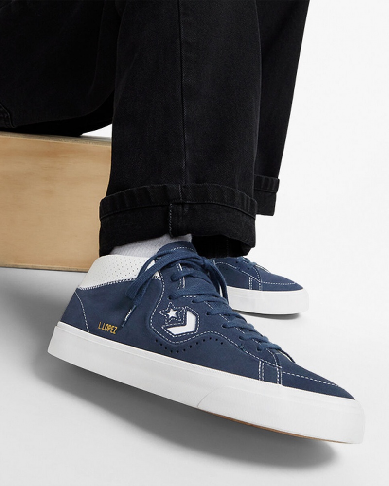 Converse CONS Louie Lopez Pro Suede Donkerblauw Wit Donkerblauw | 729608MKL