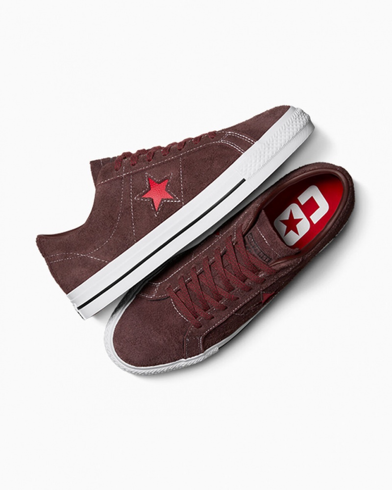 Converse CONS One Star Pro Bruin Wit Rood | 162538NDW