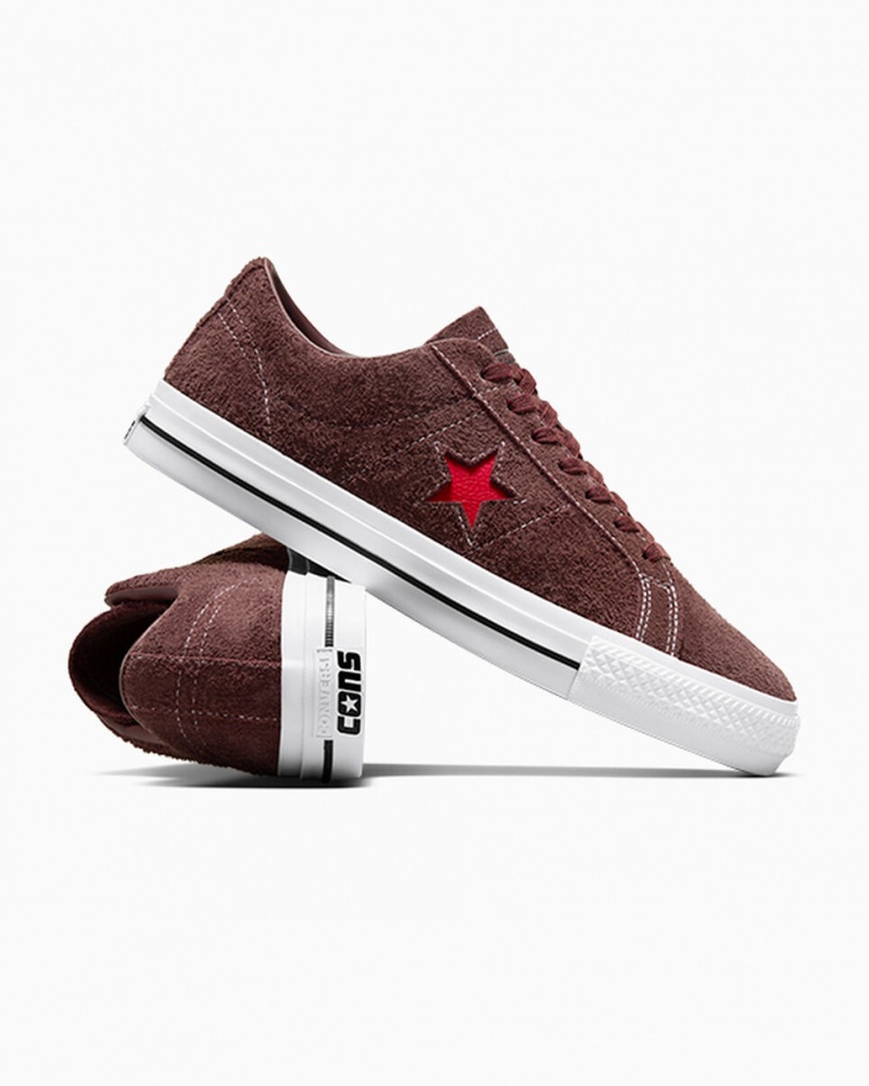 Converse CONS One Star Pro Bruin Wit Rood | 162538NDW