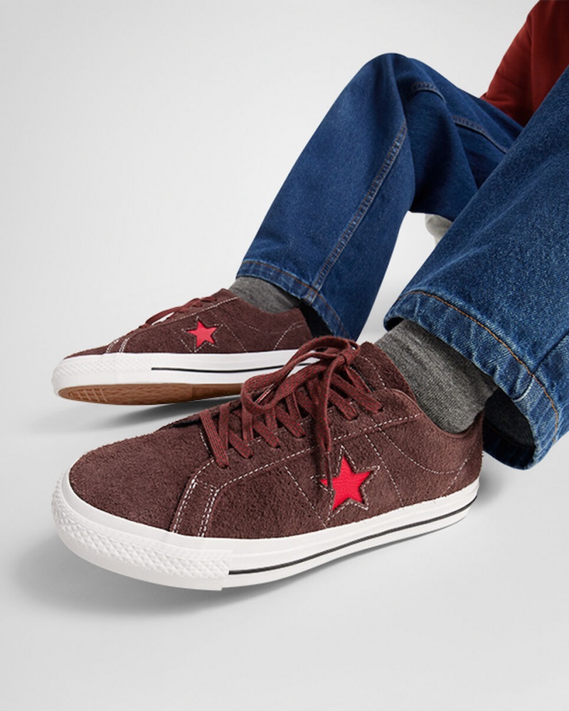 Converse CONS One Star Pro Bruin Wit Rood | 162538NDW