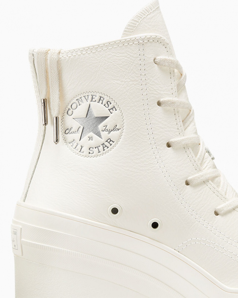 Converse Chuck 70 De Luxe Heel Leren Zilver | 561234PMJ