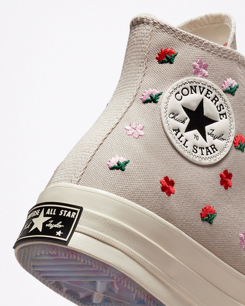 Converse Chuck 70 Floral Embroidery Desert Sand / Egret | 208435ARY