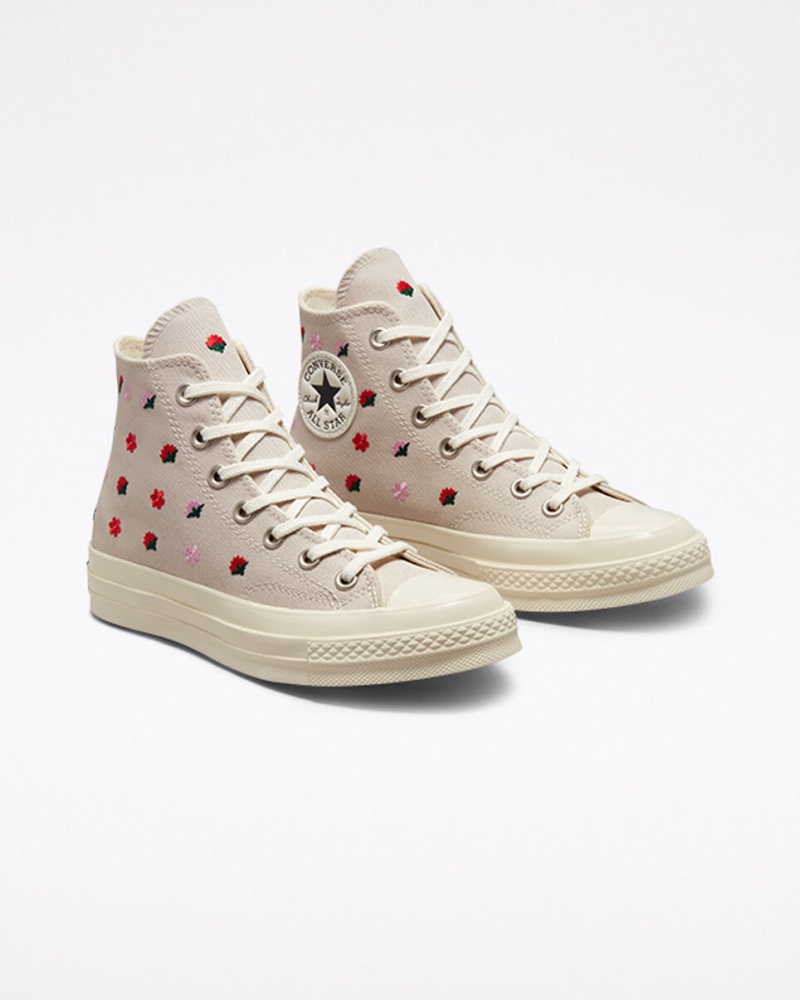 Converse Chuck 70 Floral Embroidery Desert Sand / Egret | 208435ARY