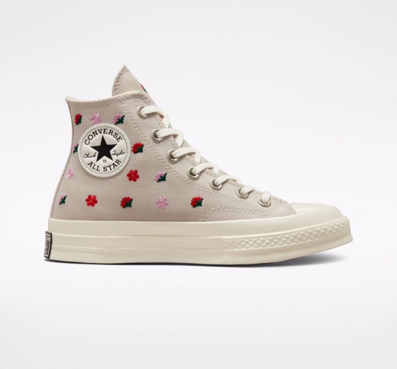 Converse Chuck 70 Floral Embroidery Desert Sand / Egret | 208435ARY