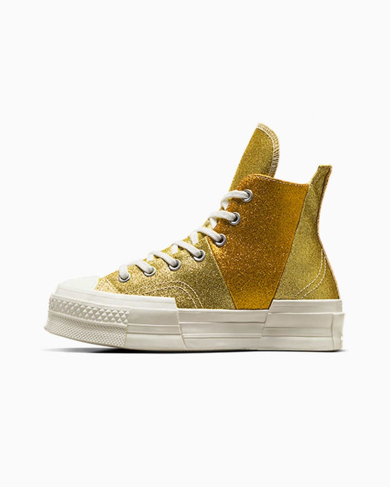 Converse Chuck 70 Plus Glitter Wit Donkergoud | 804215HOL