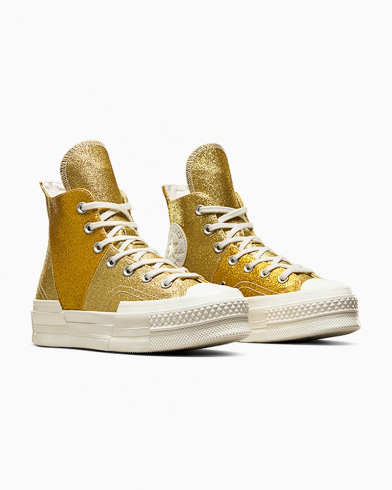 Converse Chuck 70 Plus Glitter Wit Donkergoud | 804215HOL