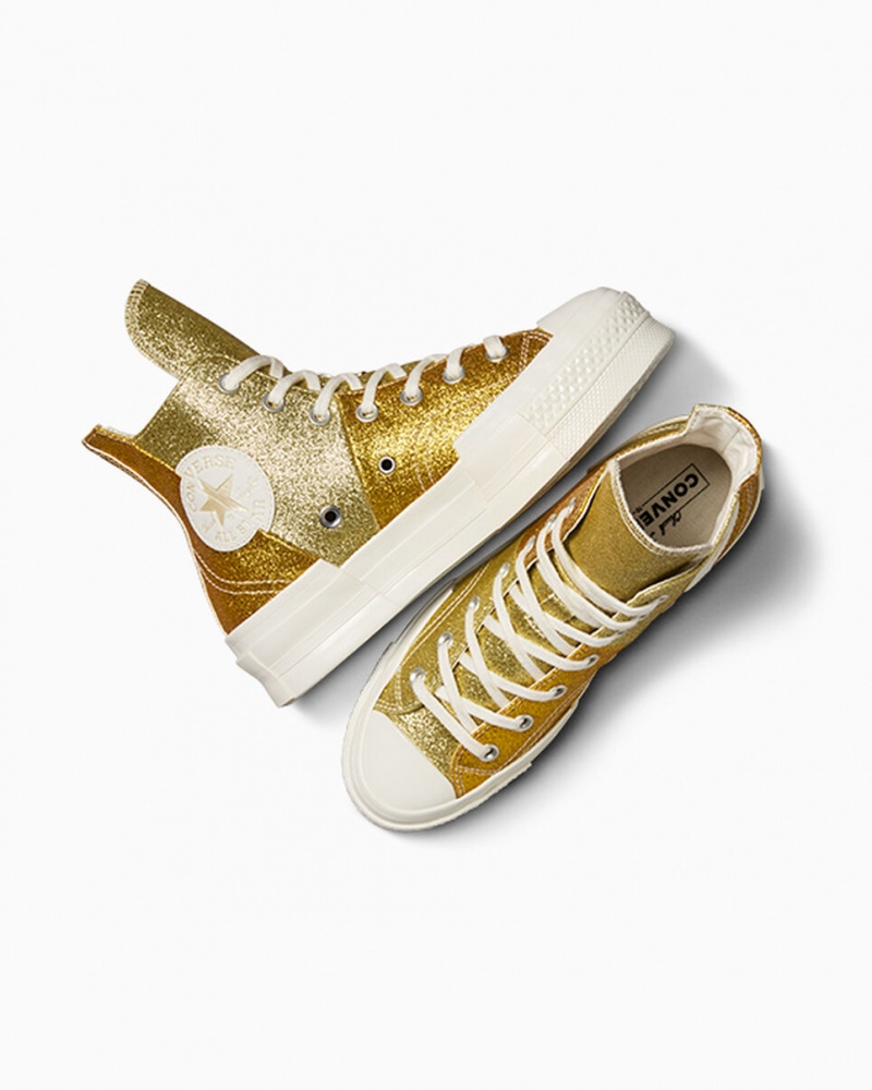 Converse Chuck 70 Plus Glitter Wit Donkergoud | 804215HOL