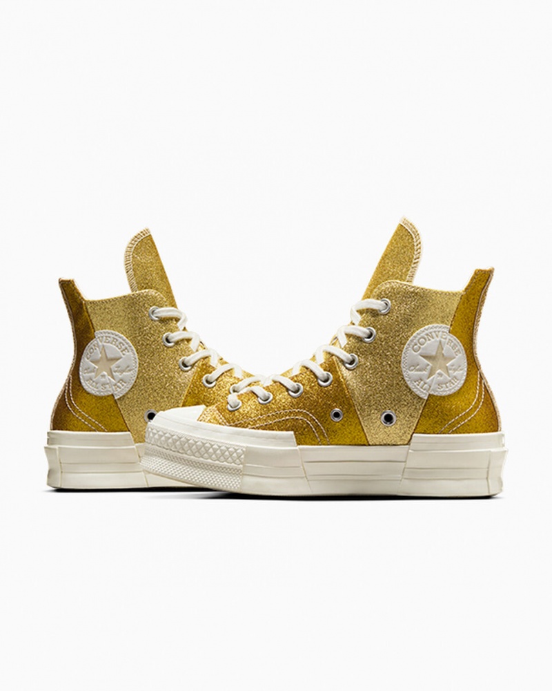 Converse Chuck 70 Plus Glitter Wit Donkergoud | 804215HOL