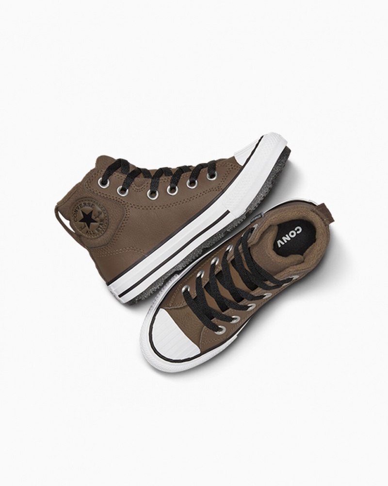 Converse Chuck Taylor All Star Berkshire Boot Leren Zwart Wit | 842150WCY