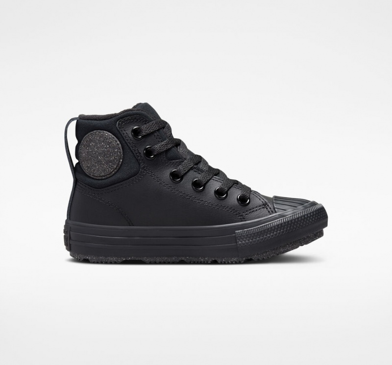 Converse Chuck Taylor All Star Berkshire Boot Leren Zwart Zwart Grijs | 463179JQH