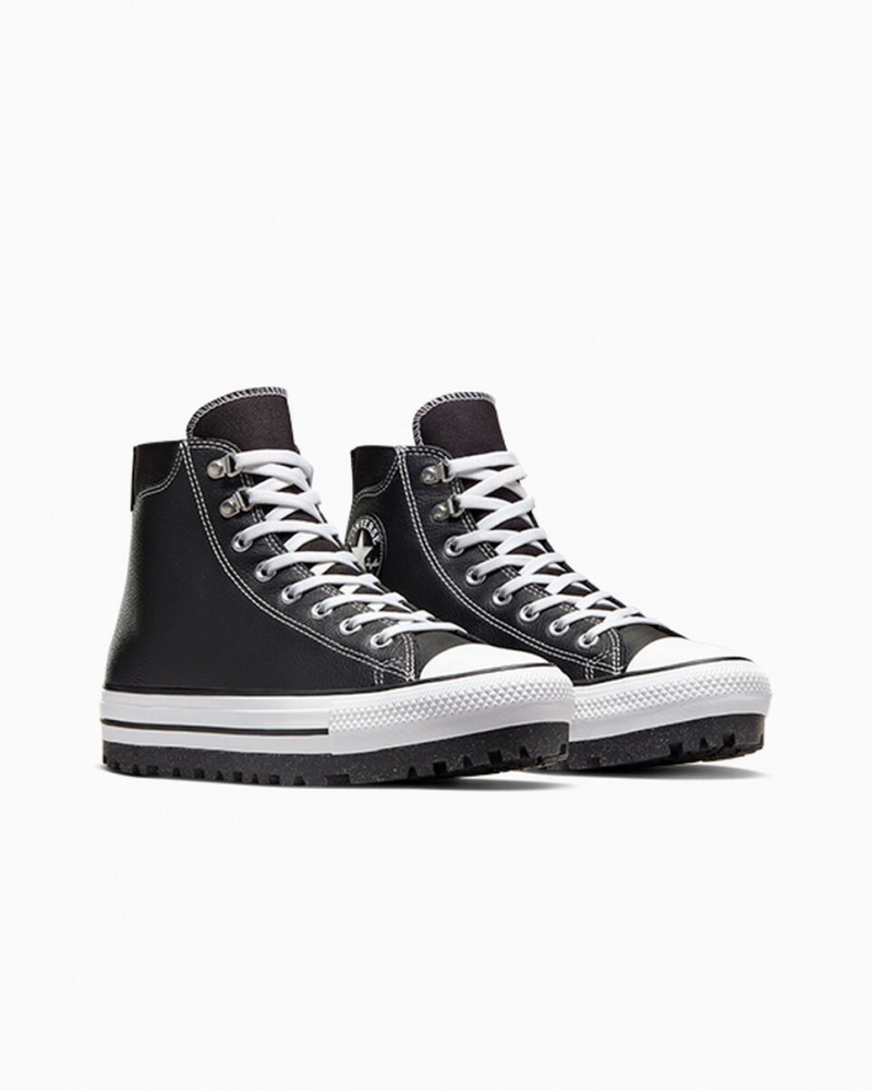 Converse Chuck Taylor All Star City Trek Waterdichte Boot Zwart Wit Zilver | 915620YUE