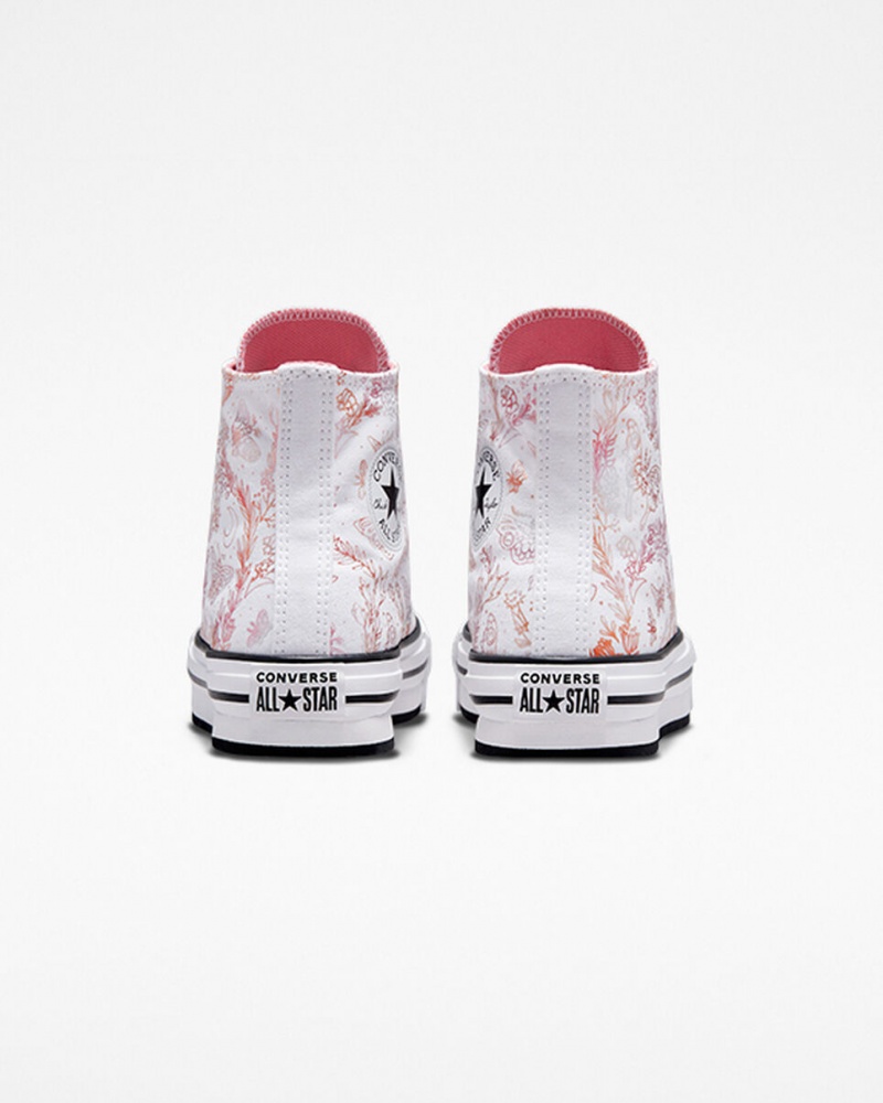 Converse Chuck Taylor All Star EVA Lift Platform Butterfly Shine Wit Roze Zwart | 687541CWU