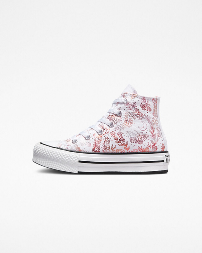 Converse Chuck Taylor All Star EVA Lift Platform Butterfly Shine Wit Roze Zwart | 350178IYX