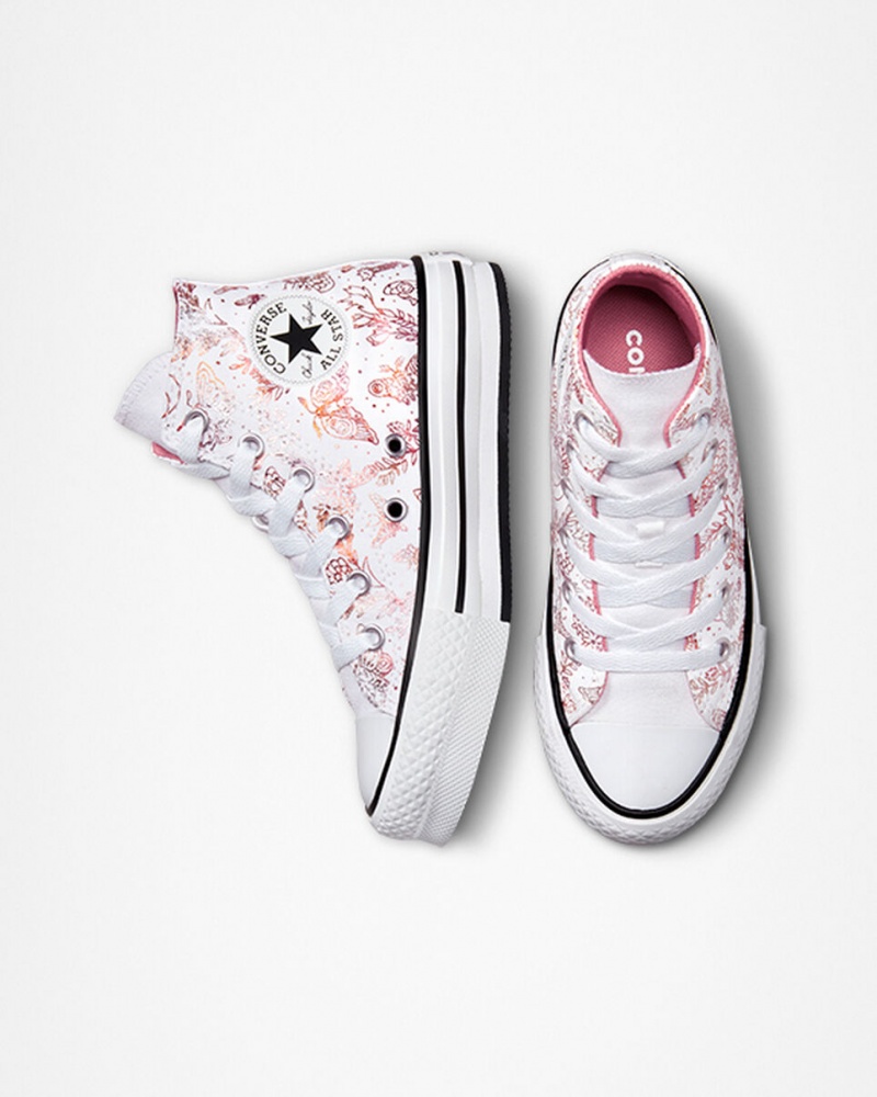 Converse Chuck Taylor All Star EVA Lift Platform Butterfly Shine Wit Roze Zwart | 350178IYX