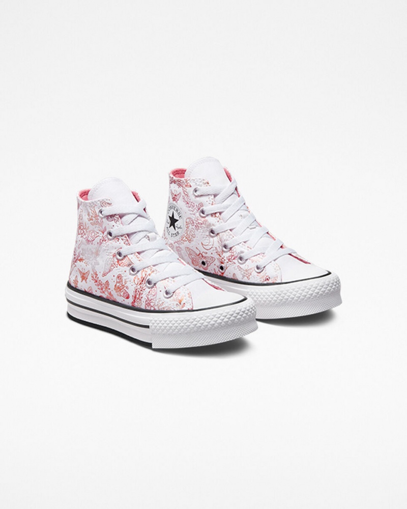 Converse Chuck Taylor All Star EVA Lift Platform Butterfly Shine Wit Roze Zwart | 350178IYX