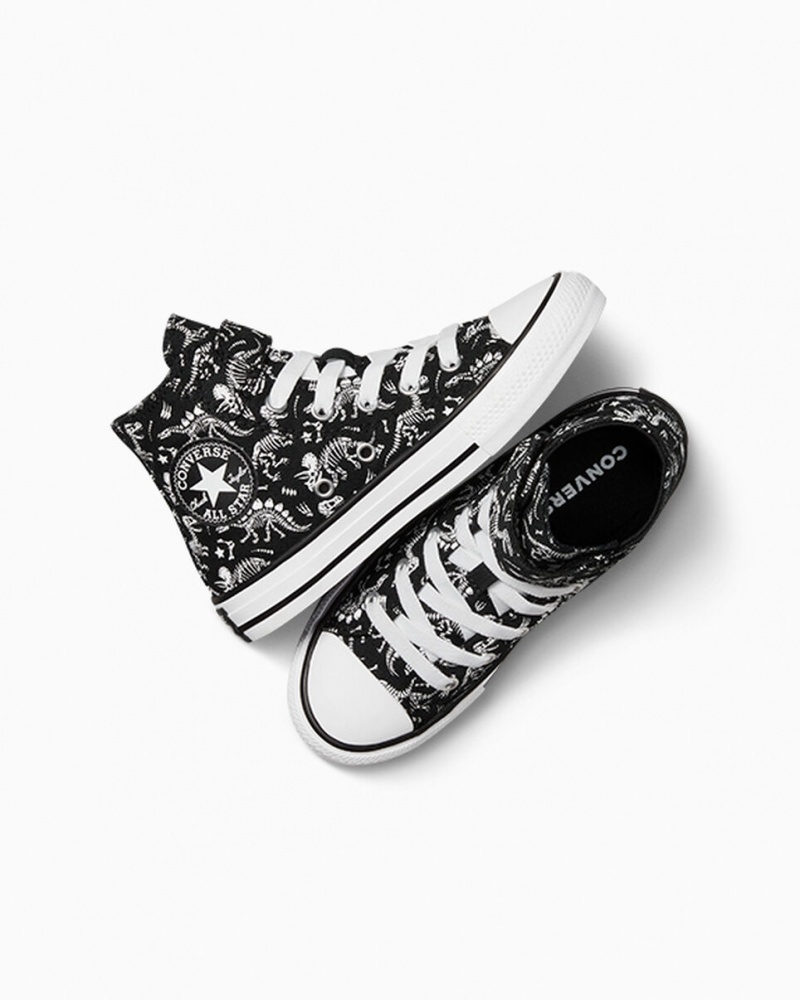 Converse Chuck Taylor All Star Easy-On Dinos Zwart Wit Wit | 751026WUH