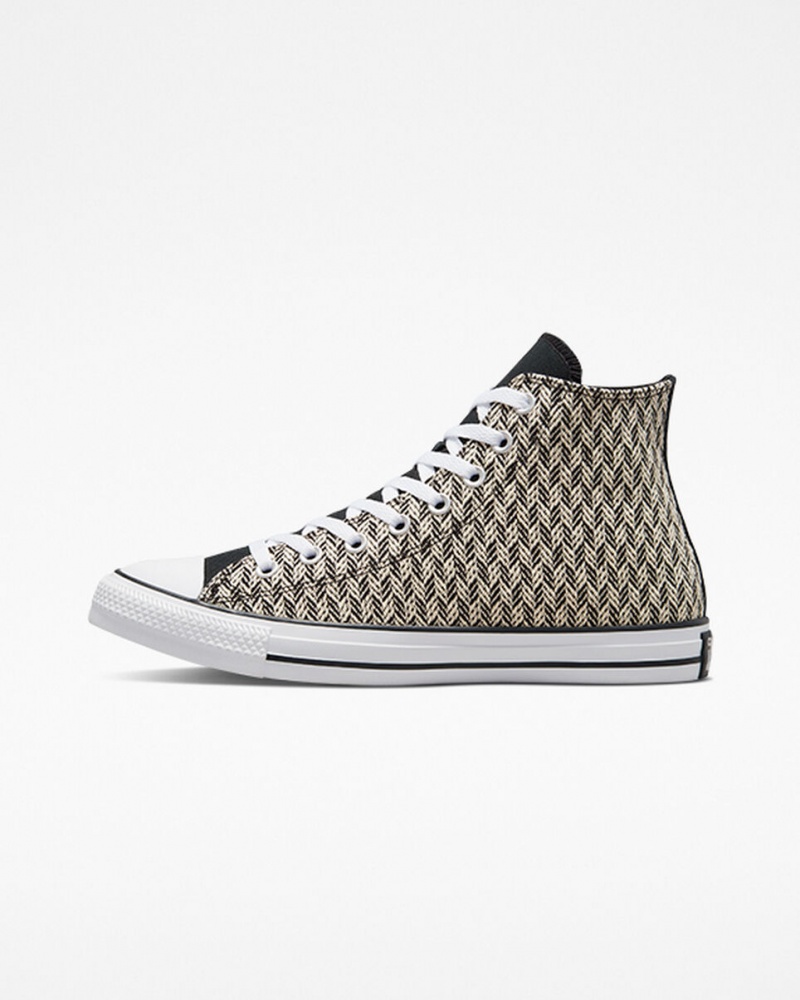 Converse Chuck Taylor All Star Herringbone Zwart Wit | 504267GZY